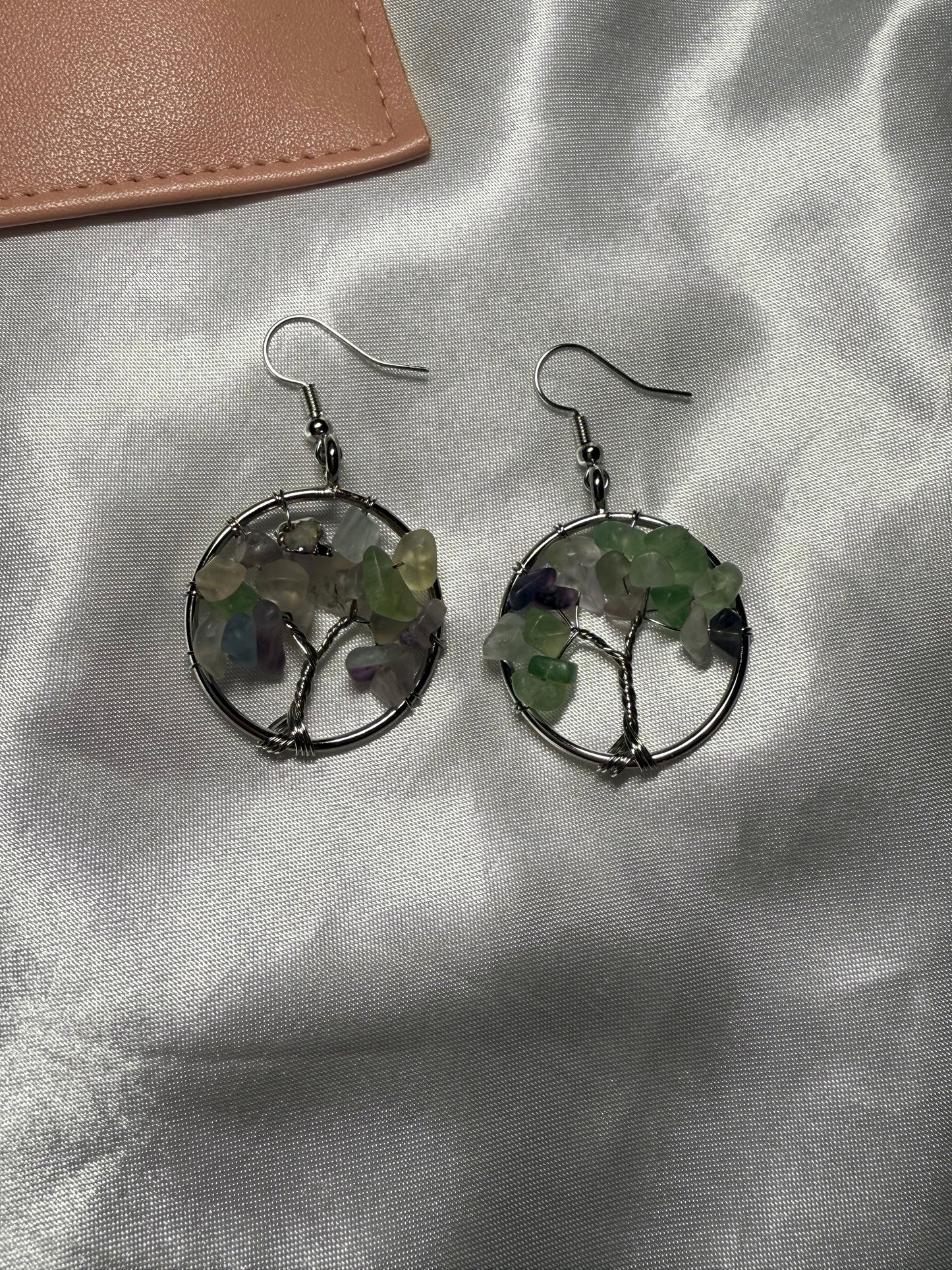 Fluorite tree earrings