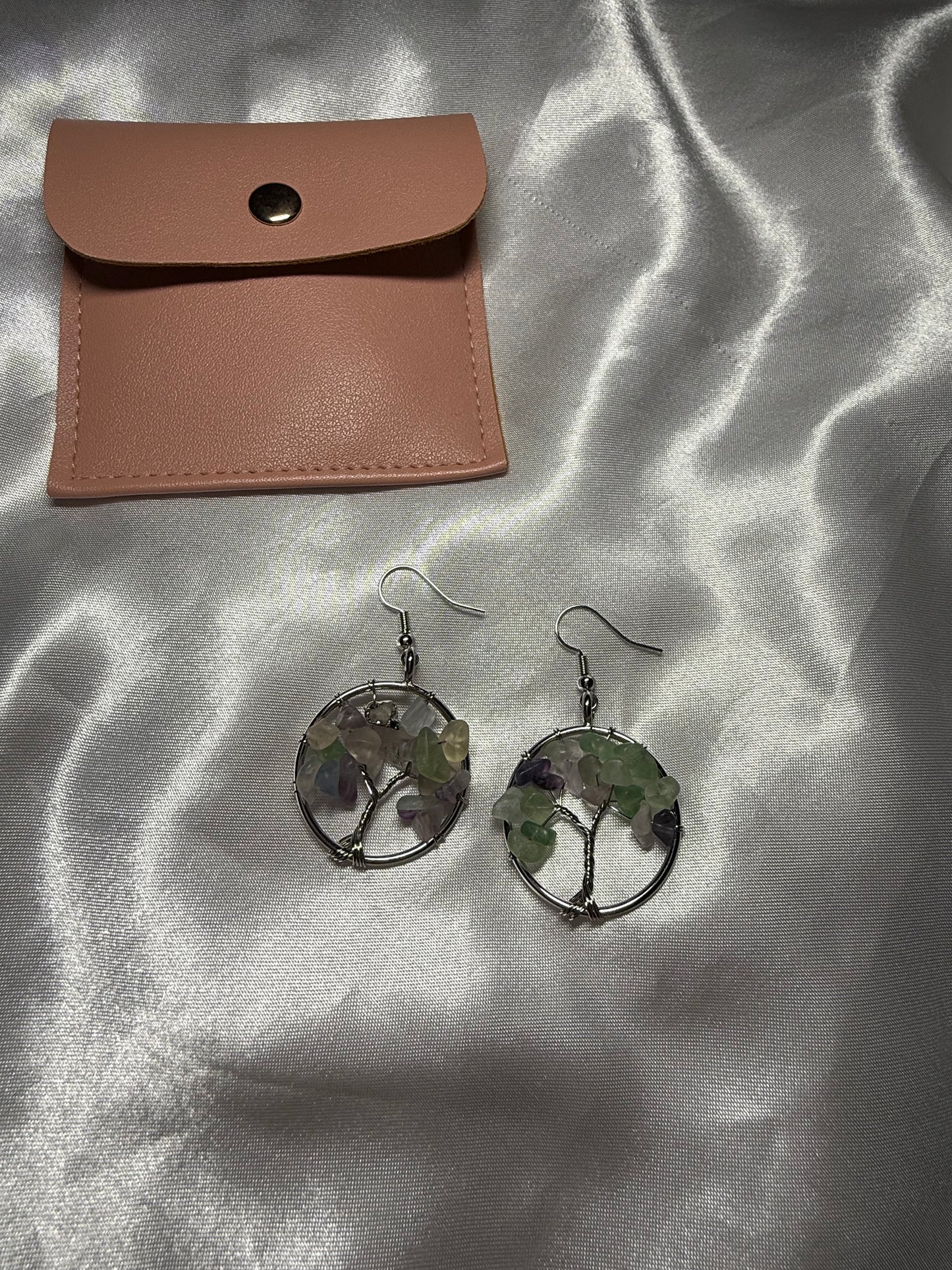 Fluorite tree earrings