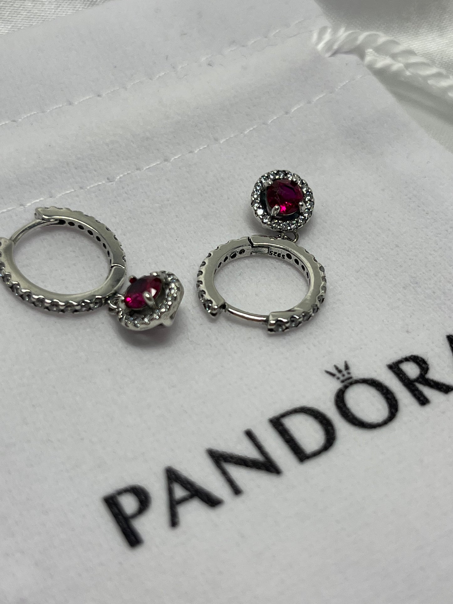 Silver 925 red earrings