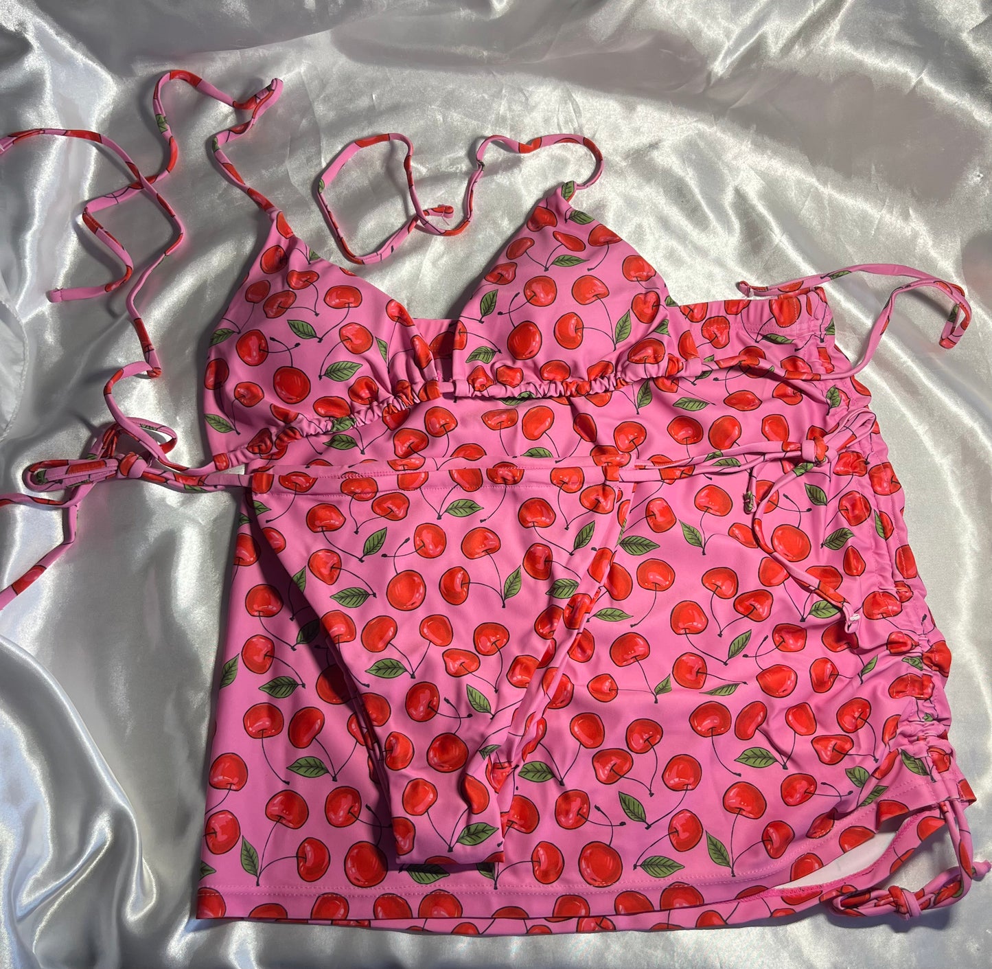 3 pieces pink swimsuit